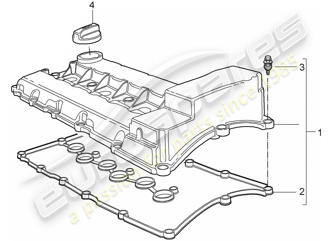 porsche 2010 (cayenne e1 9pa) ventildeckel teilediagramm