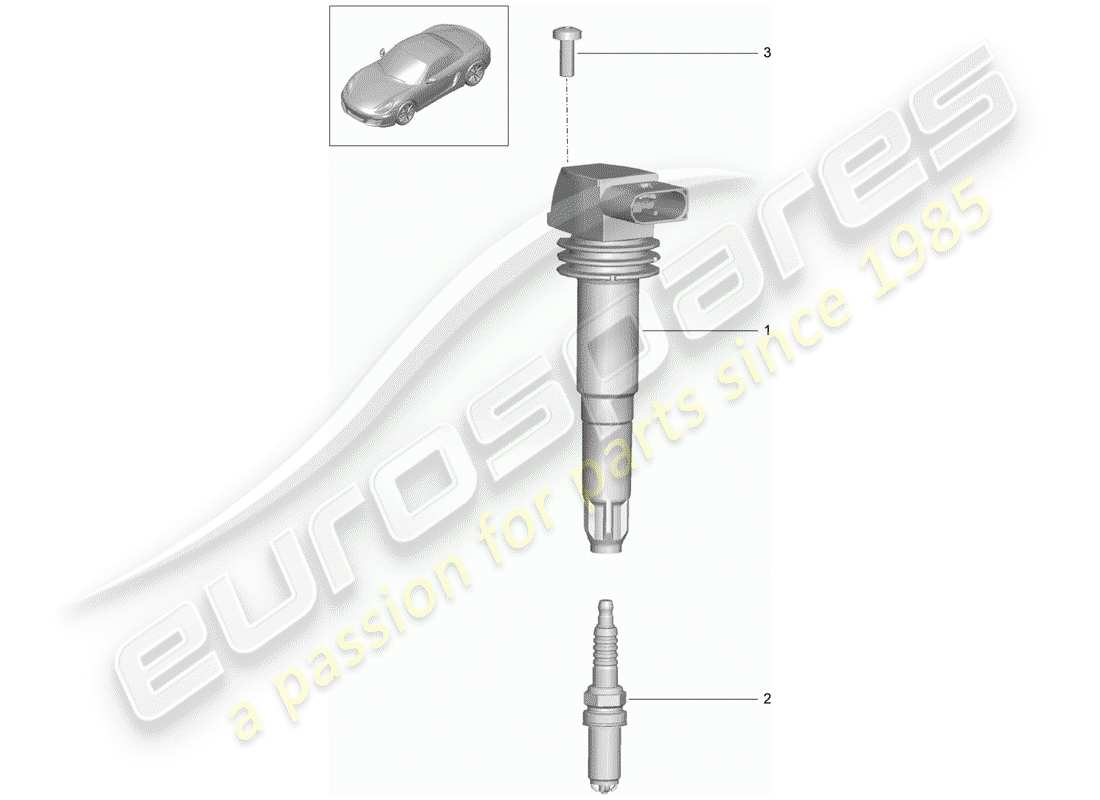 porsche 2012 (981 boxster) zündsystem teilediagramm