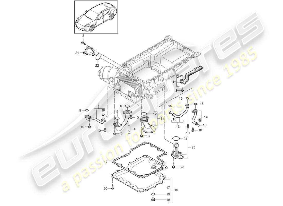 porsche 2010 (cayenne e1 9pa) ansaugkrümmer-ölwanne teilediagramm