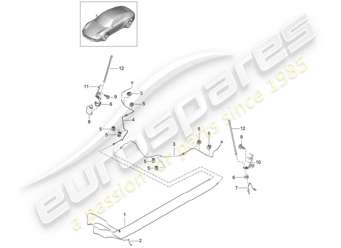 porsche 2016 (991-1) bremsleitung ersatzteildiagramm