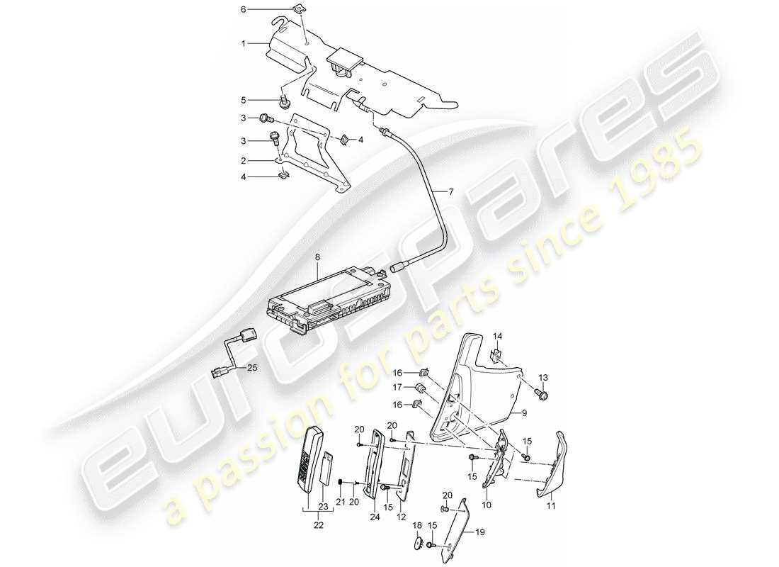 porsche 2008 (997-1 gt3) telefon-ersatzteildiagramm