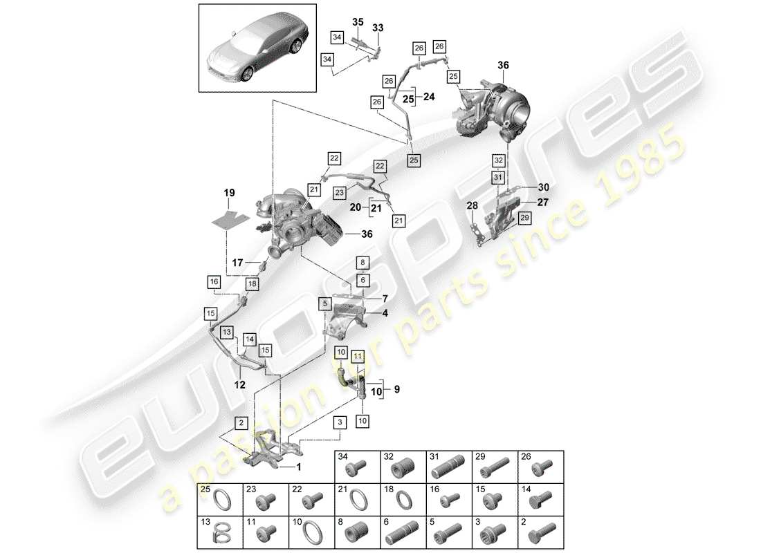 porsche 2020 (panamera 971-1) wasserkühlung für ersatzteildiagramm