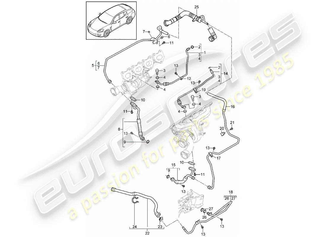 porsche 2016 (panamera 970) ölrohr ersatzteildiagramm