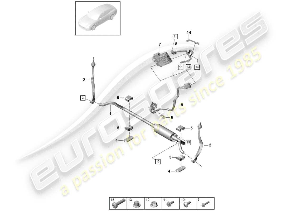 porsche 2020 (panamera 971-1) stabilisator - ersatzteildiagramm
