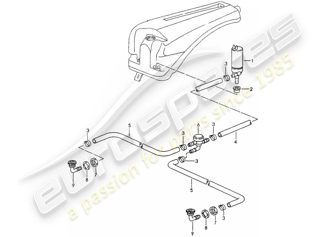 porsche 1993 (964) scheibe teilediagramm