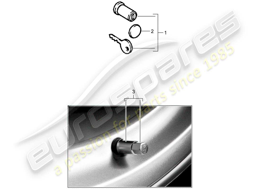 porsche 1974 (accessories) zubehör und sonstiges teilediagramm