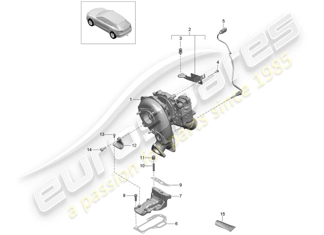 porsche 2017 (macan) abgasturbolader teilediagramm