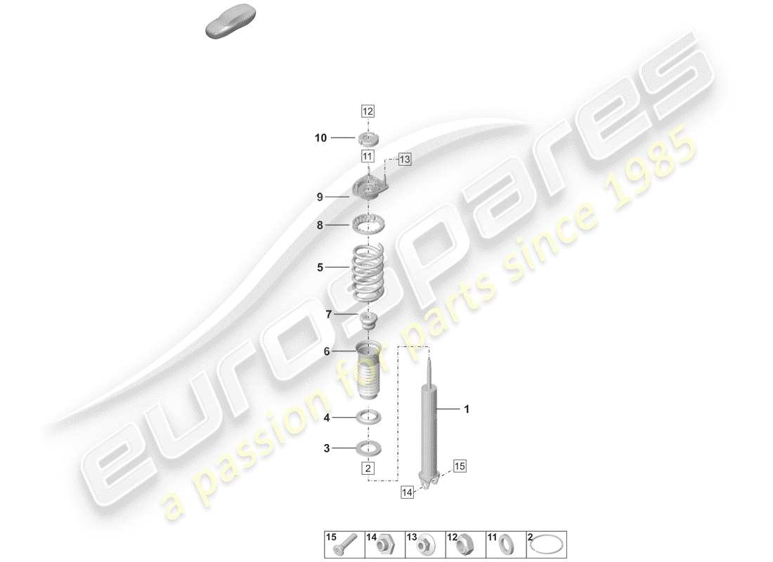 porsche 2020 (992-1) federbein komplett ersatzteildiagramm