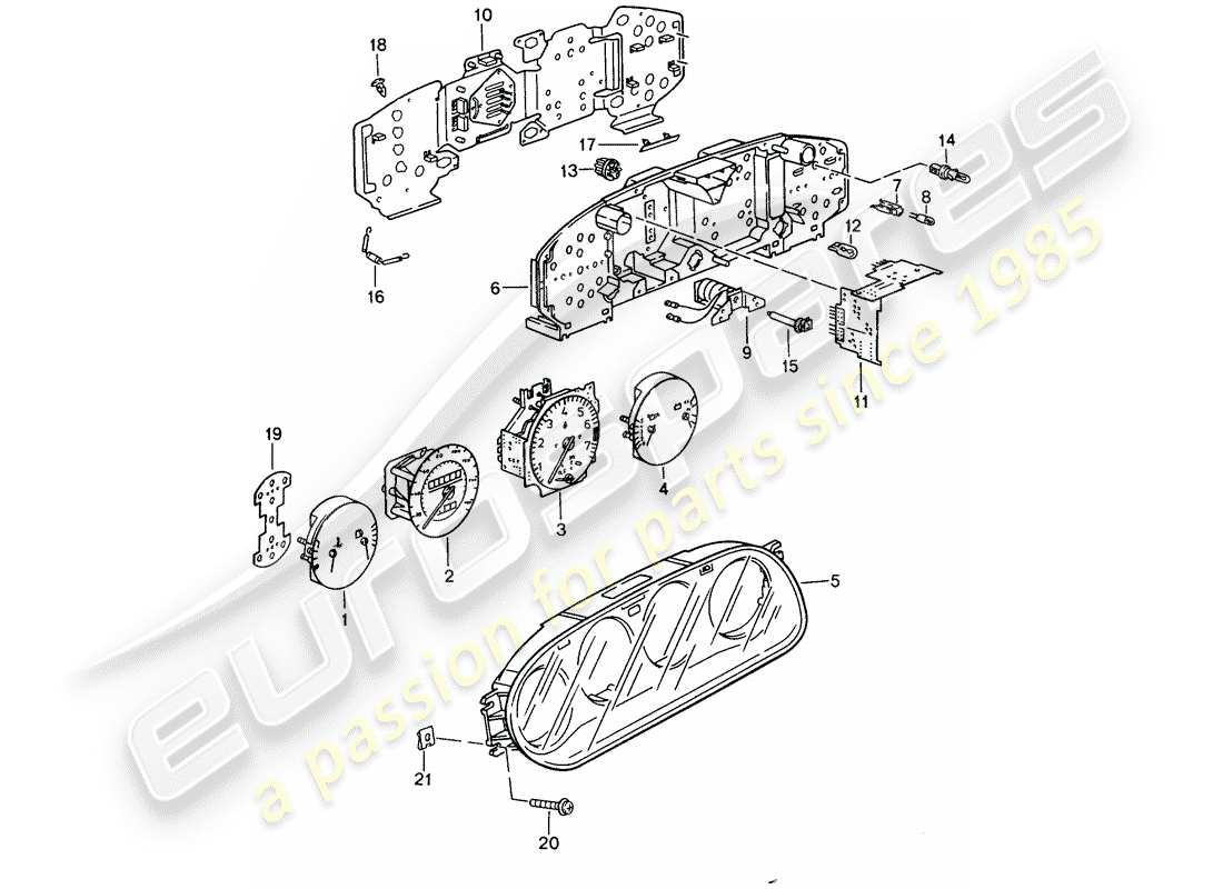 porsche 1986 (944) instrumentenkombi - d >> - mj 1986 ersatzteildiagramm