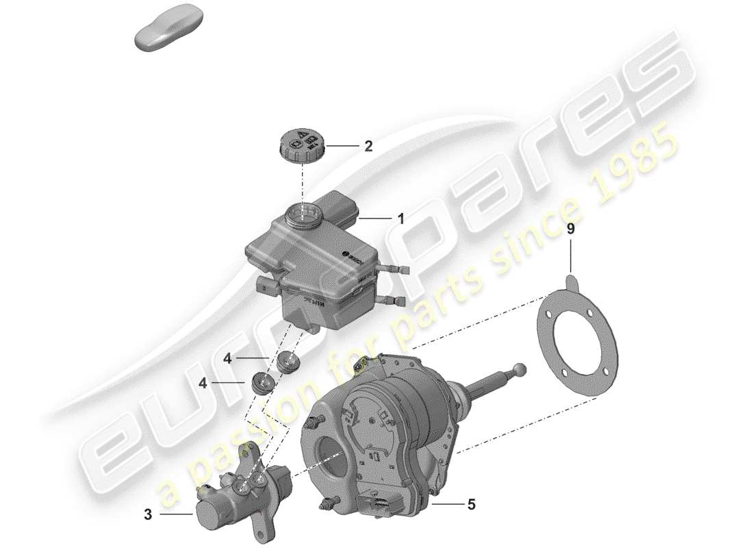 porsche 2020 (992-1) bremszylinder ersatzteildiagramm