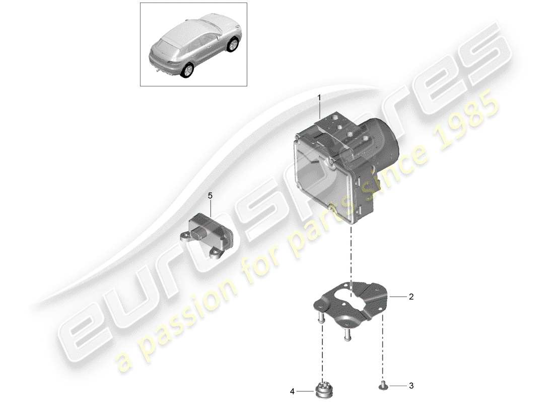 porsche 2014 (macan) hydraulikeinheit teilediagramm