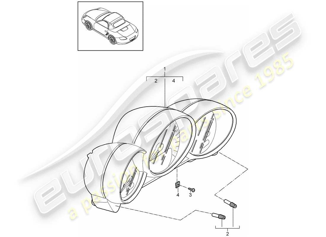 porsche 2010 (987 boxster) instrumente teilediagramm