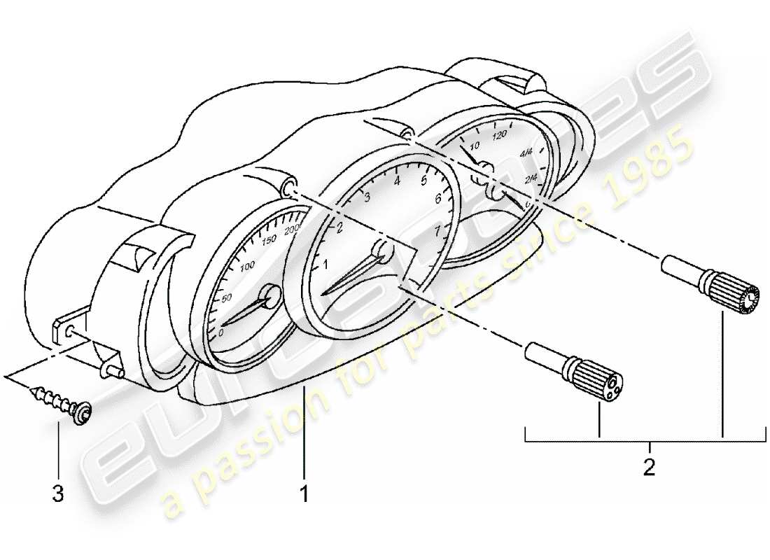 porsche 1997 (986 boxster) instrumentenkomplett - komplett - d - mj 2001>> ersatzteildiagramm
