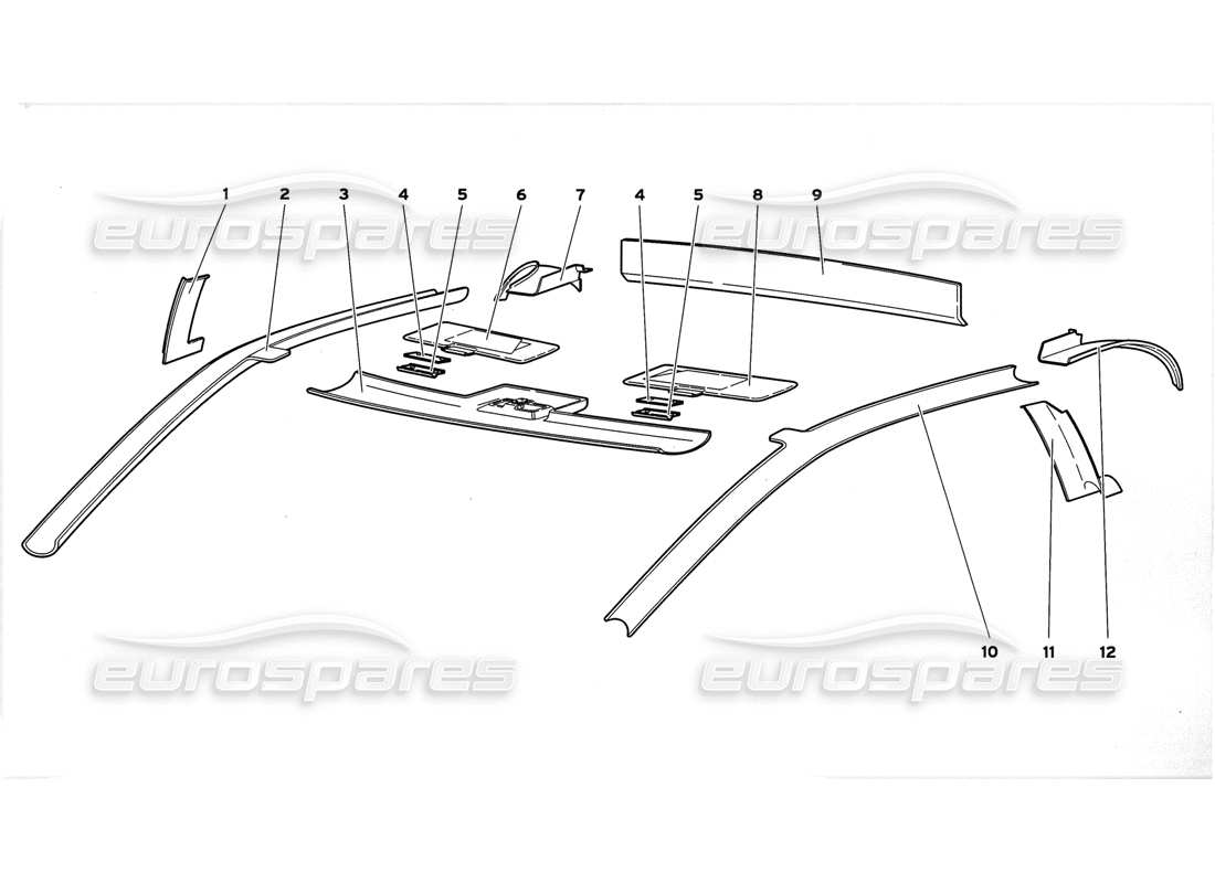 lamborghini diablo gt (1999) teilediagramm der fahrgastraumverkleidung