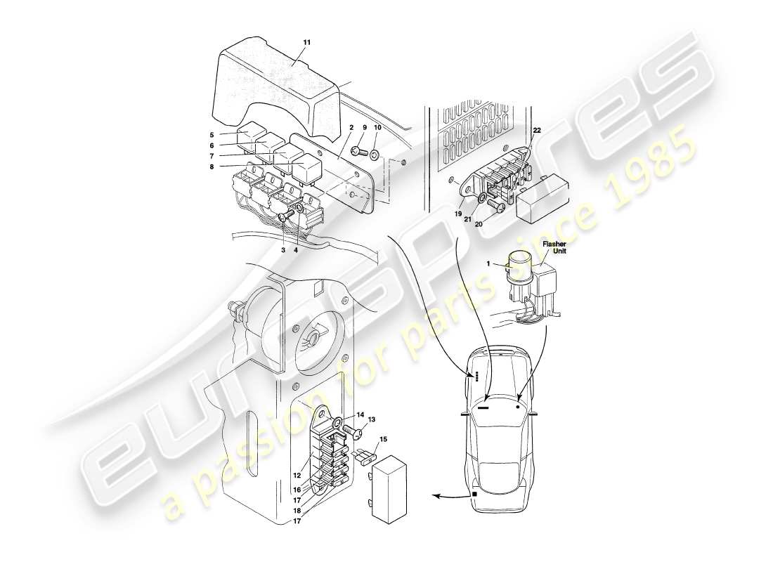 aston martin v8 coupe (1999) relais, bis vin v79091 ersatzteildiagramm