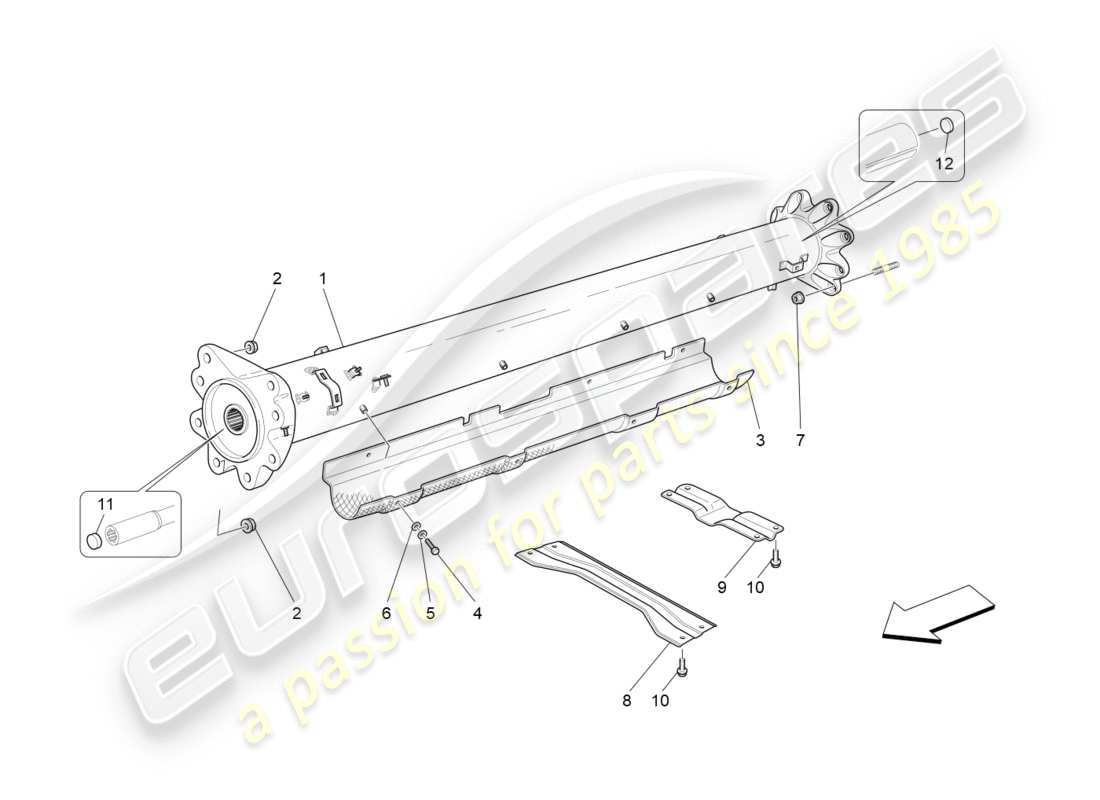 maserati granturismo (2009) getriebewelle teilediagramm