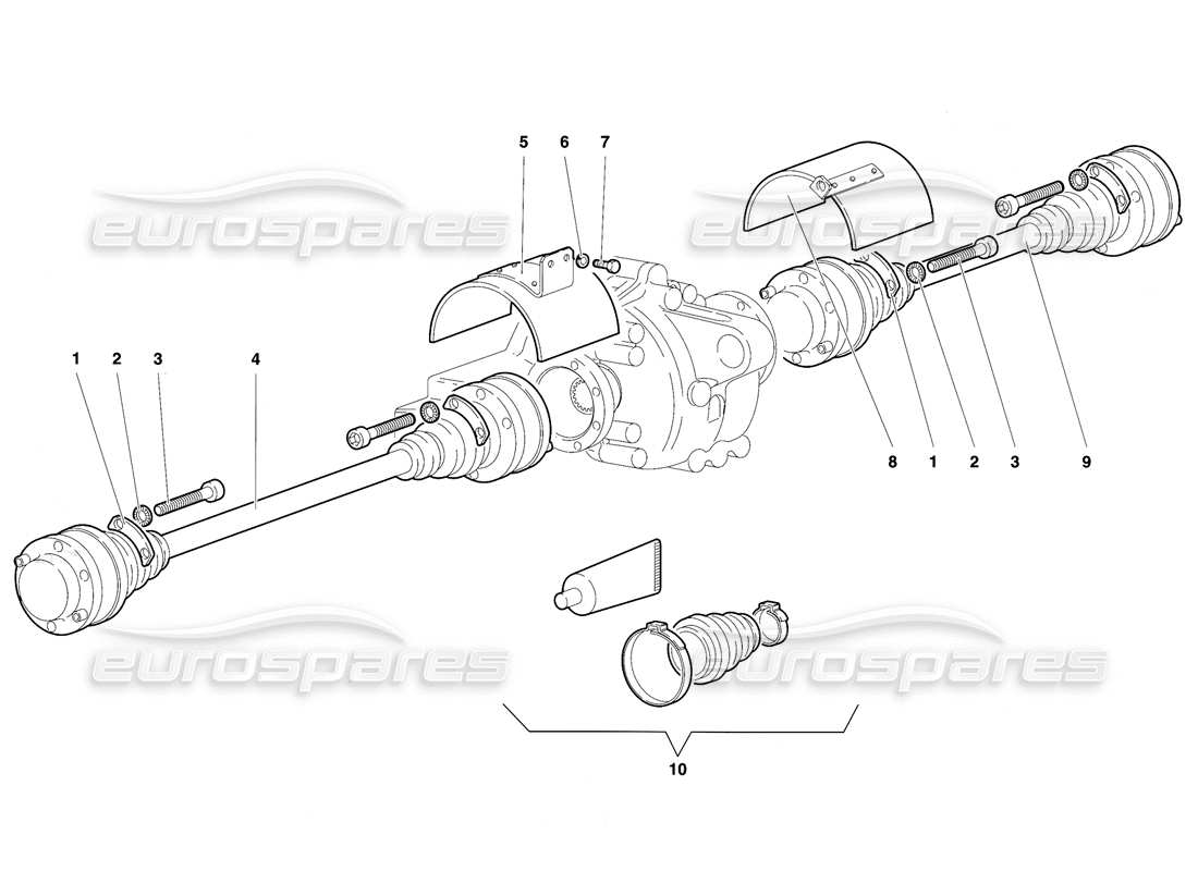 lamborghini diablo se30 (1995) antriebswellen-teilediagramm