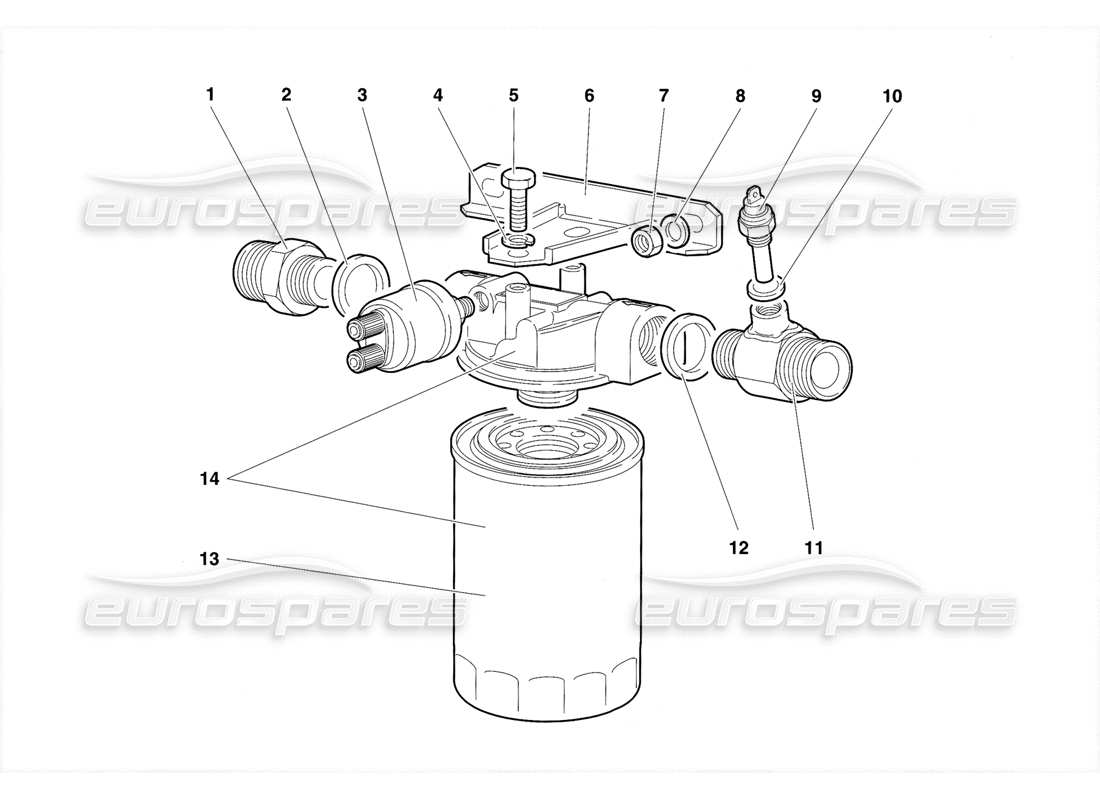 lamborghini diablo se30 (1995) teilediagramm des motorölfilters