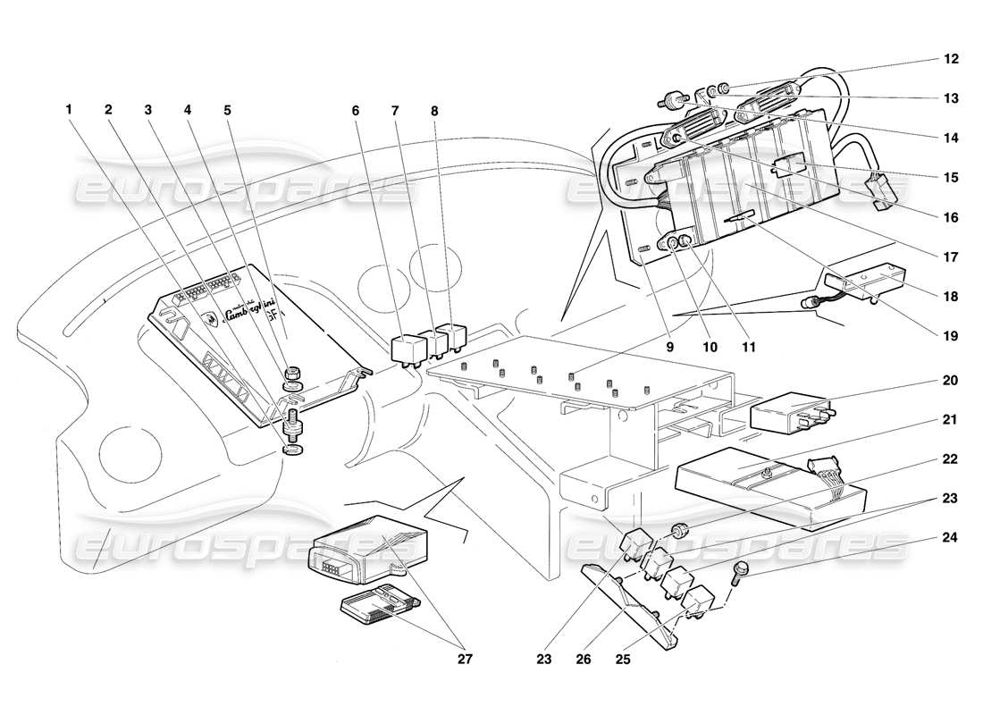 lamborghini diablo se30 (1995) elektrisches system (bis se 079-150) teilediagramm