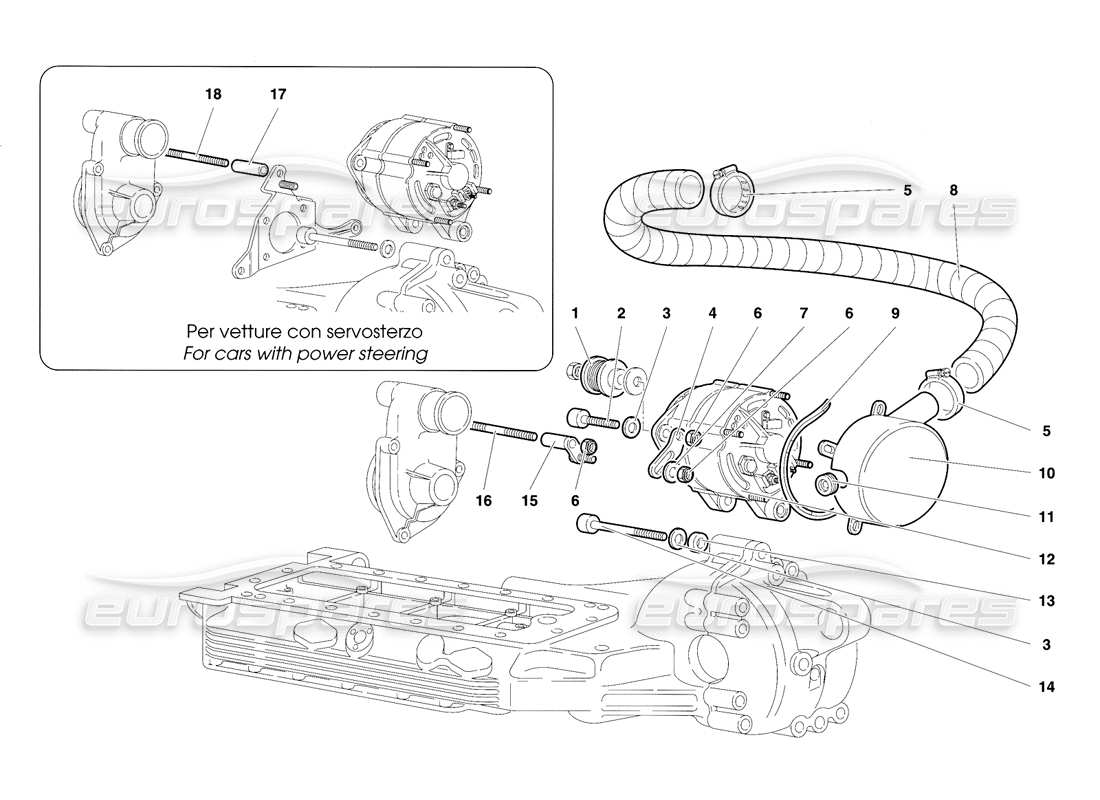 lamborghini diablo se30 (1995) lichtmaschine - teilediagramm