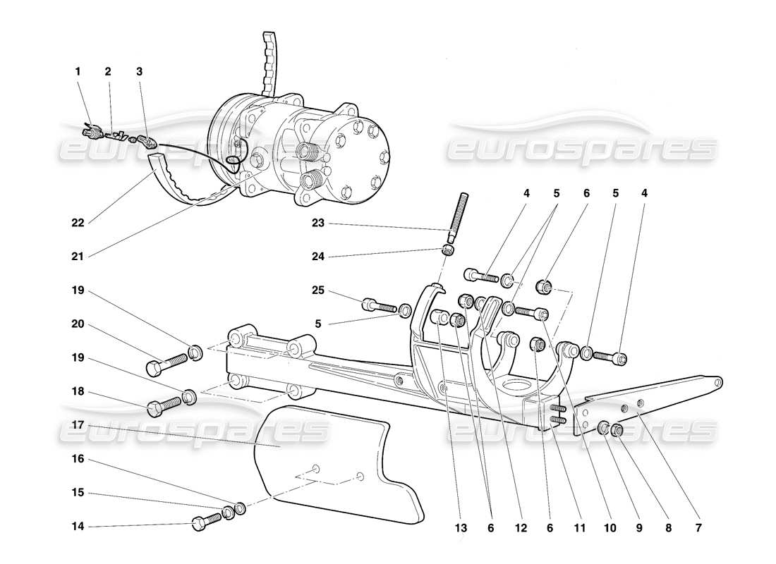 lamborghini diablo se30 (1995) teilediagramm für die klimaanlage