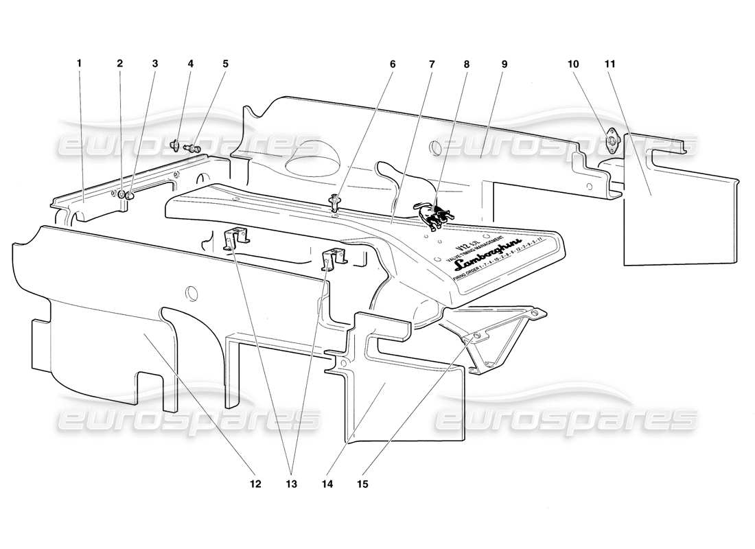 lamborghini diablo sv (1998) teilediagramm für motorgehäuseplatten