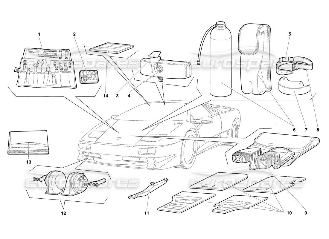 lamborghini diablo sv (1997) zubehör teilediagramm