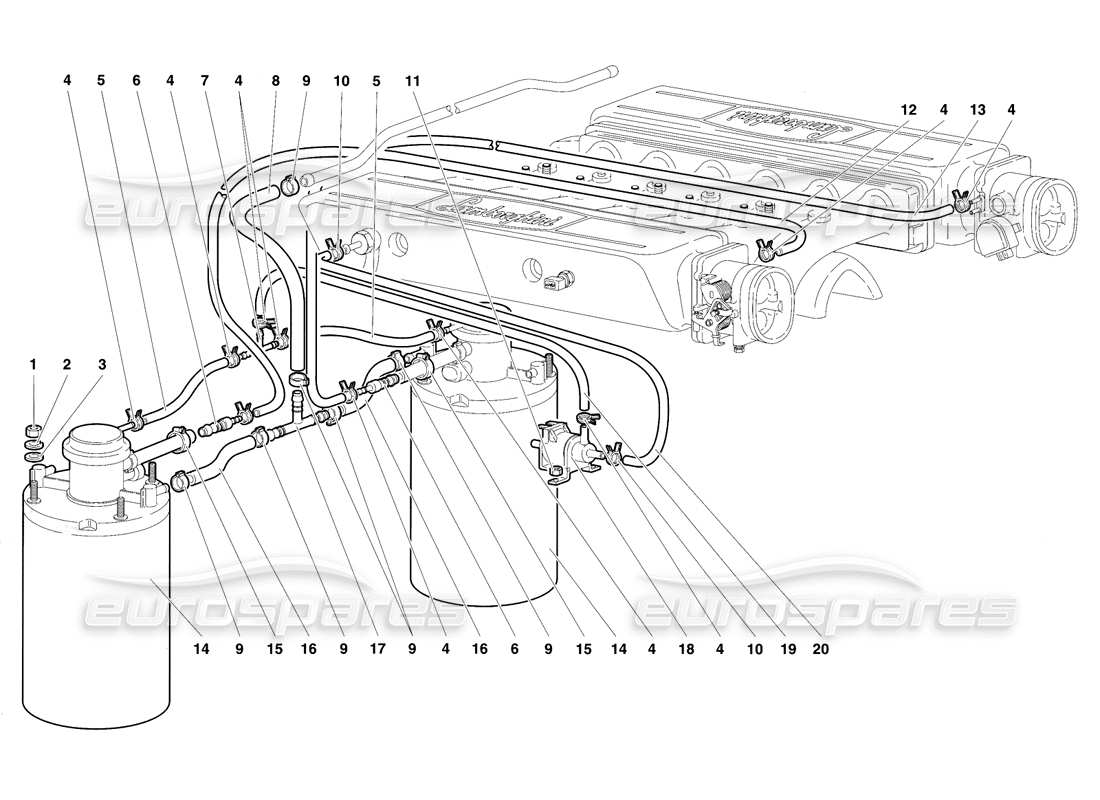 lamborghini diablo se30 (1995) kraftstoffsystem teilediagramm