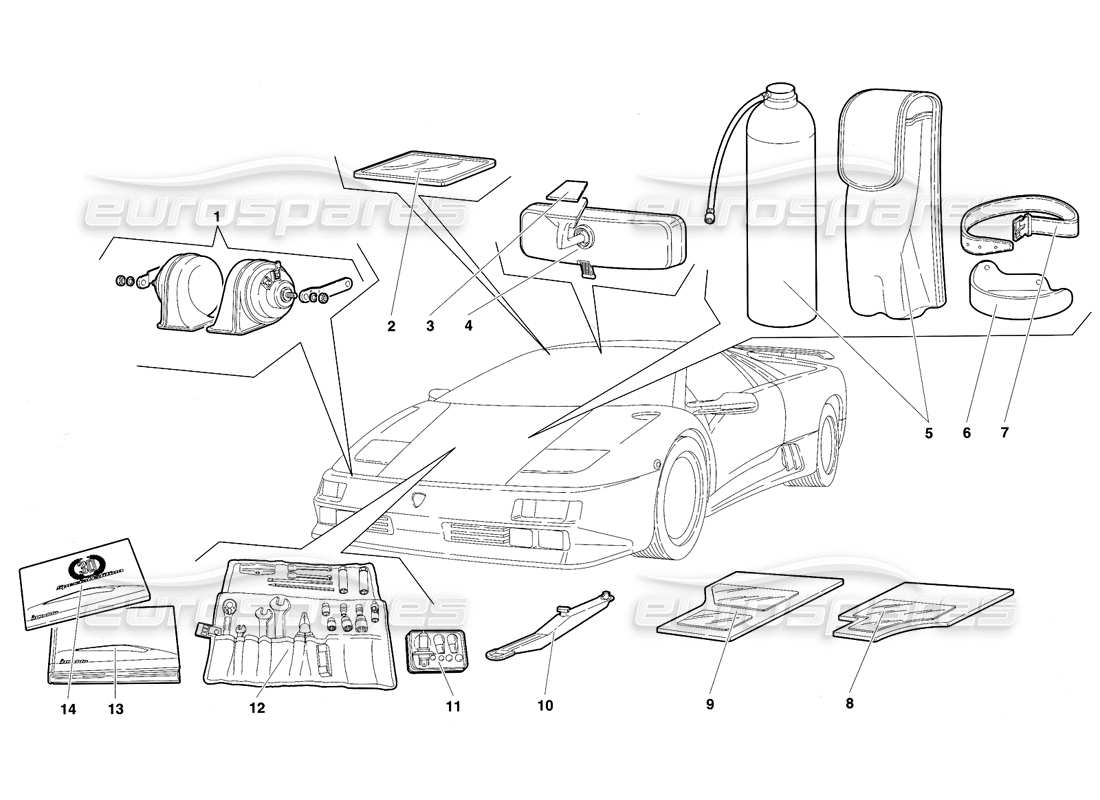 lamborghini diablo se30 (1995) zubehör teilediagramm