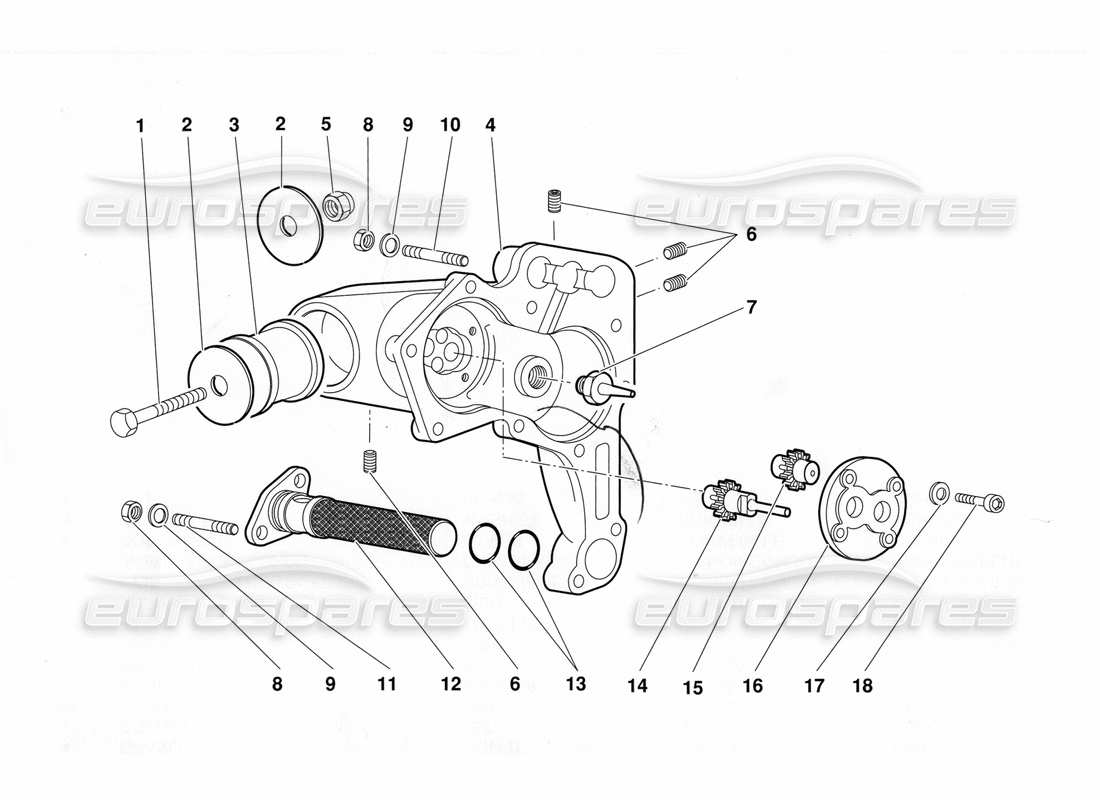 lamborghini diablo (1991) teilediagramm der getriebeölpumpe