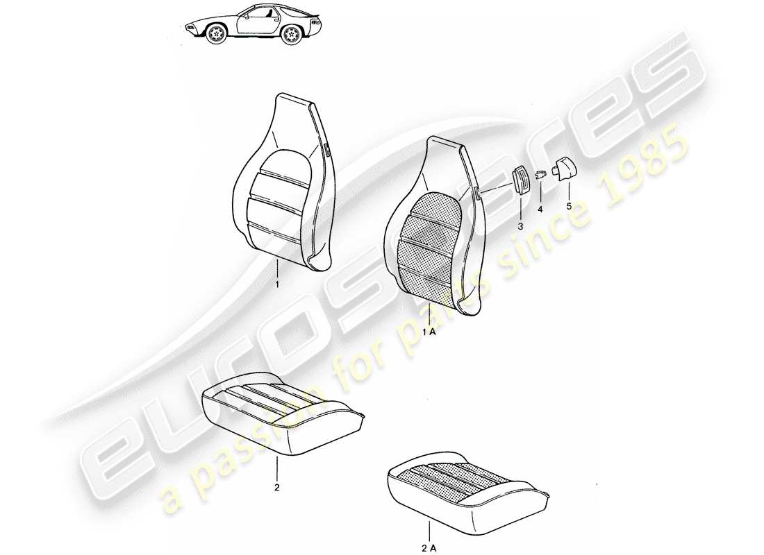 eine teilezeichnung aus dem porsche 1996 (seats for 944/968/911/928) teilekatalog