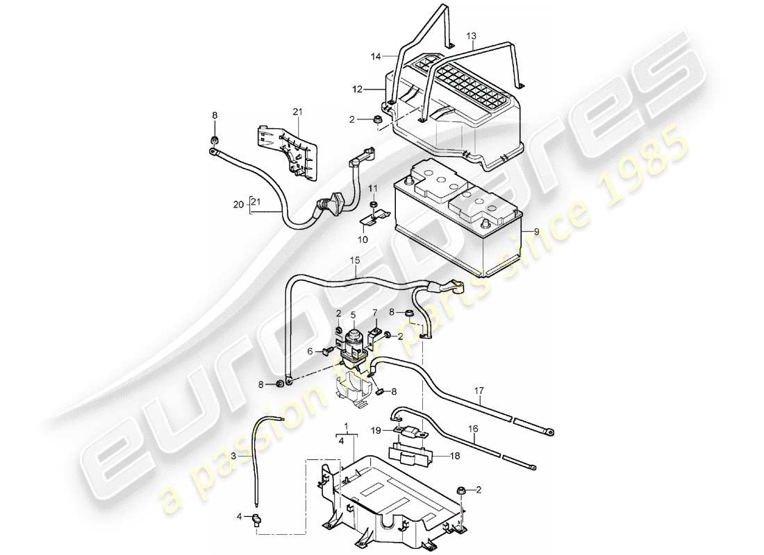 eine teilezeichnung aus dem porsche 2004 (cayenne e1 9pa) teilekatalog