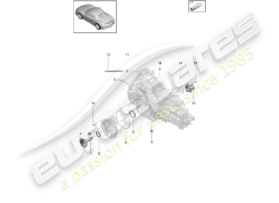 eine teilezeichnung aus dem porsche 2016 (981 boxster spyder) teilekatalog