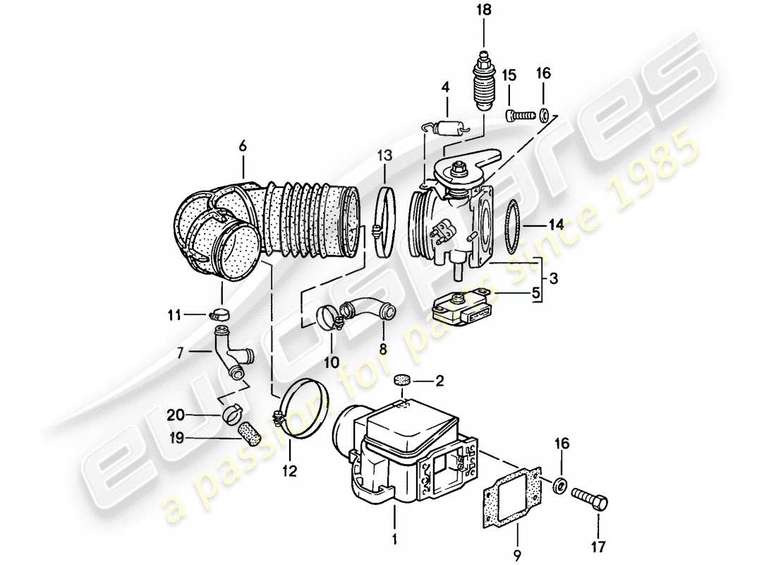 ein teilediagramm aus dem teilekatalog porsche 924