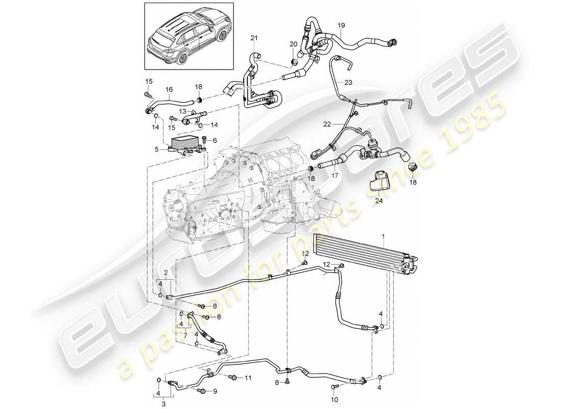 eine teilezeichnung aus dem porsche 2018 (cayenne e2 92a) teilekatalog
