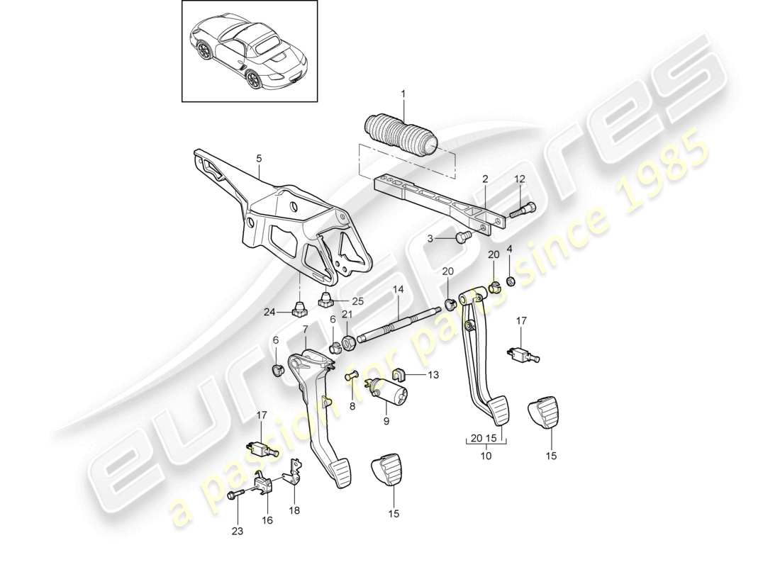 eine teilezeichnung aus dem porsche 2012 (987 boxster) teilekatalog