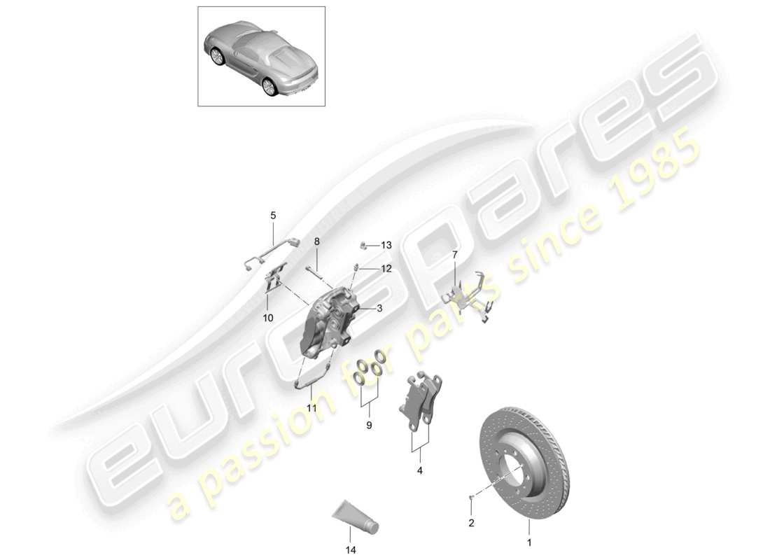 eine teilezeichnung aus dem porsche 2016 (981 boxster spyder) teilekatalog