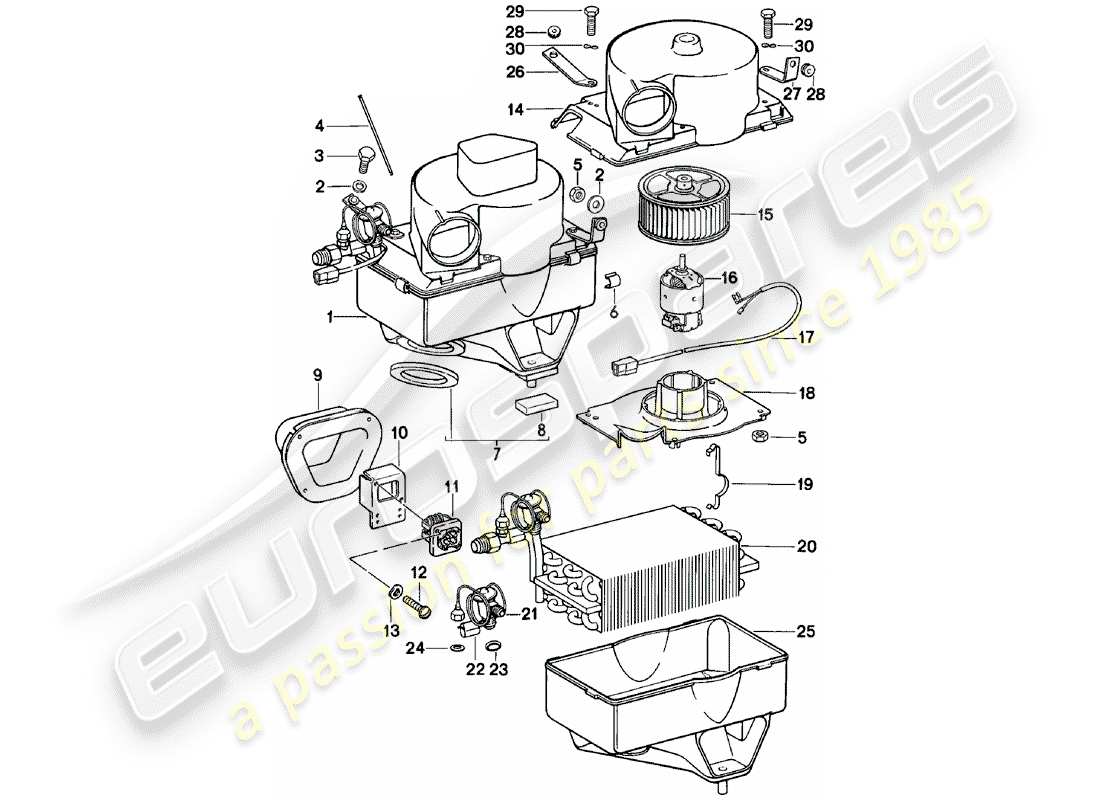 eine teilezeichnung aus dem porsche 1982 (911) teilekatalog