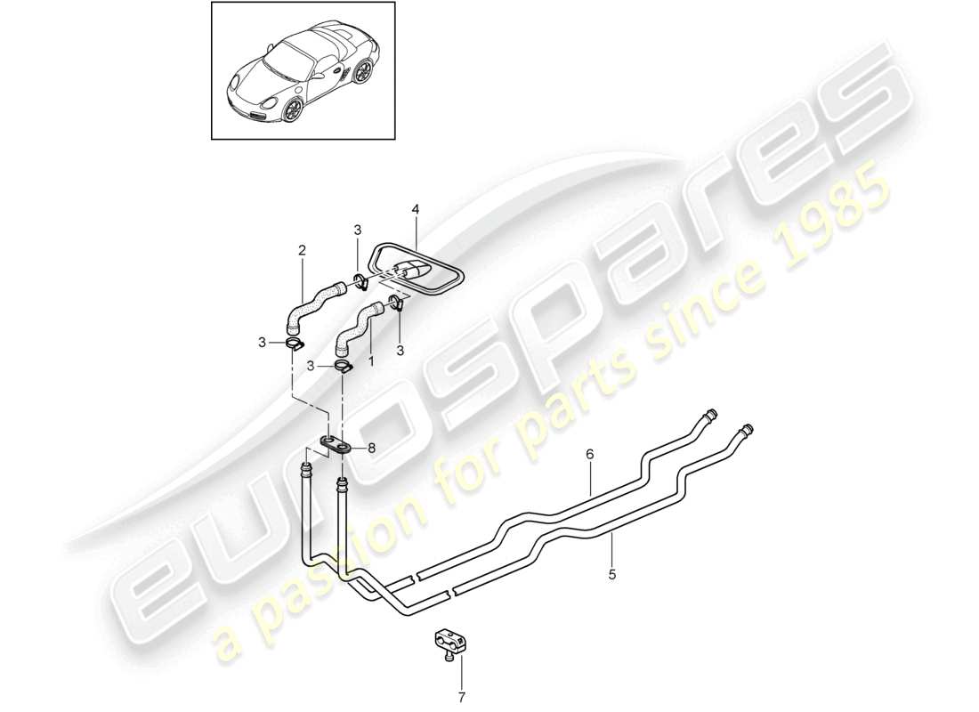 eine teilezeichnung aus dem porsche 2007 (987 boxster) teilekatalog