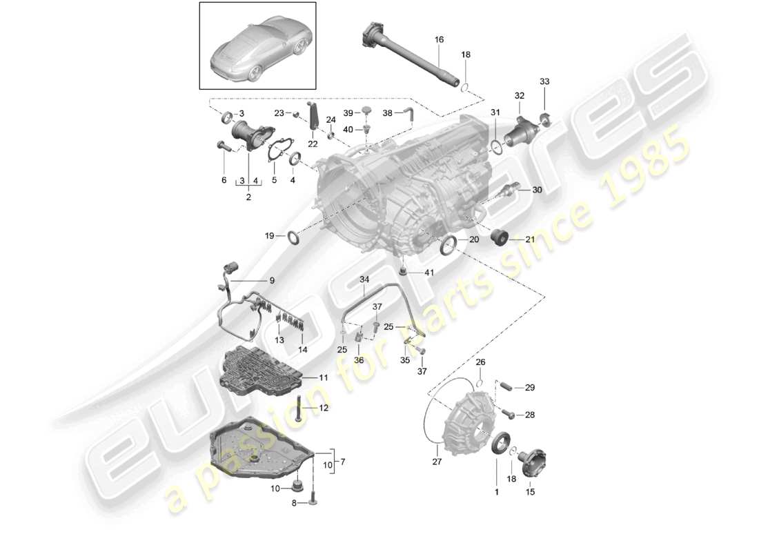 eine teilezeichnung aus dem porsche 2016 (991-1) teilekatalog