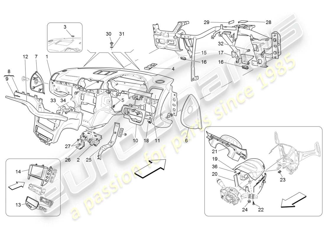 eine Teilezeichnung aus dem Maserati GranTurismo (2008) Teilekatalog