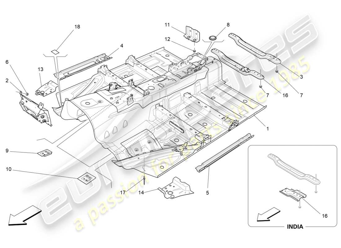 ein Teilediagramm aus dem Maserati QTP 3.0 TDS V6 275HP (2015) Teilekatalog