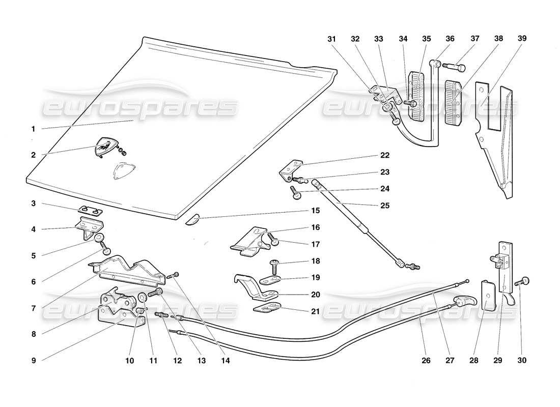 ein teilediagramm aus dem lamborghini diablo-teilekatalog