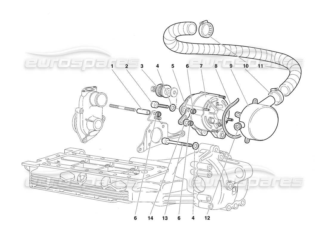 eine teilezeichnung aus dem lamborghini diablo sv (1997) teilekatalog