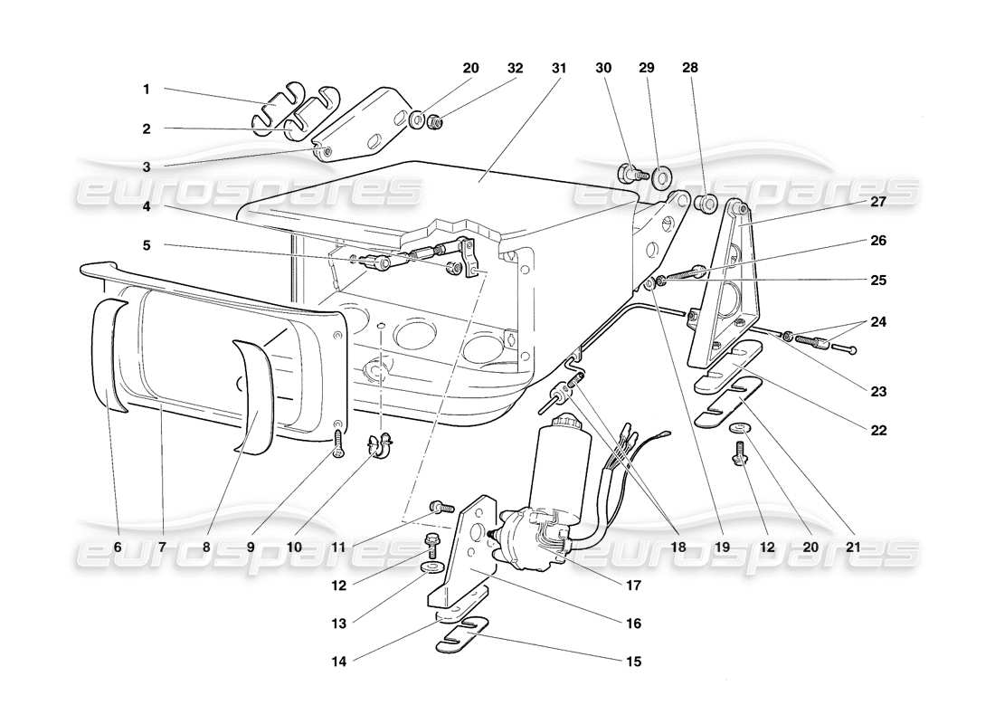 eine teilezeichnung aus dem lamborghini diablo sv (1998) teilekatalog