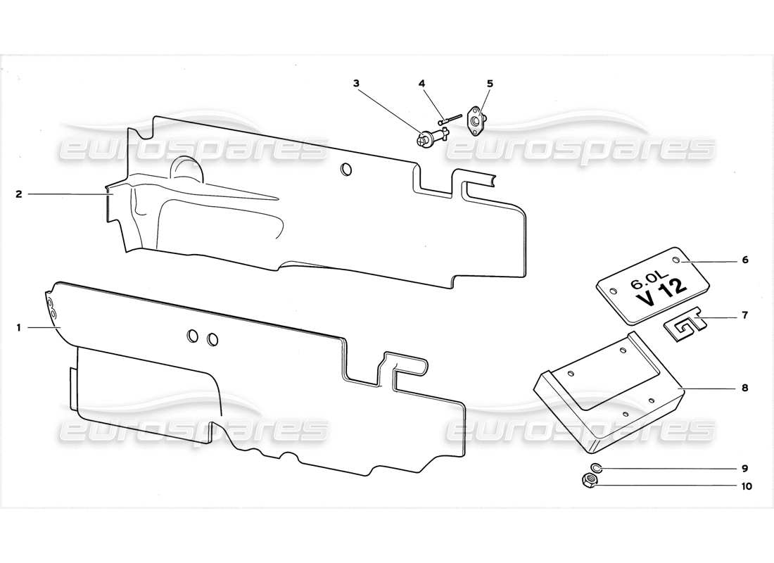 lamborghini diablo gt (1999) teilediagramm motorraum