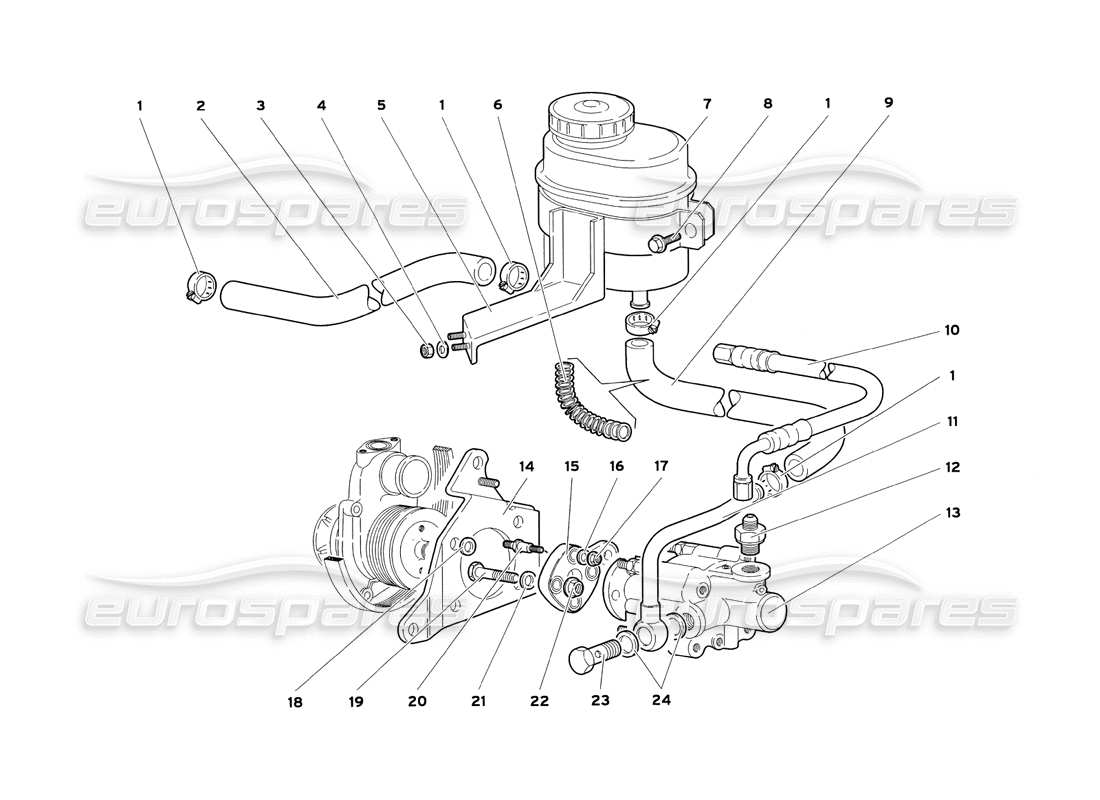 eine Ersatzteilzeichnung aus dem Lamborghini Diablo SV (1999) Ersatzteilkatalog