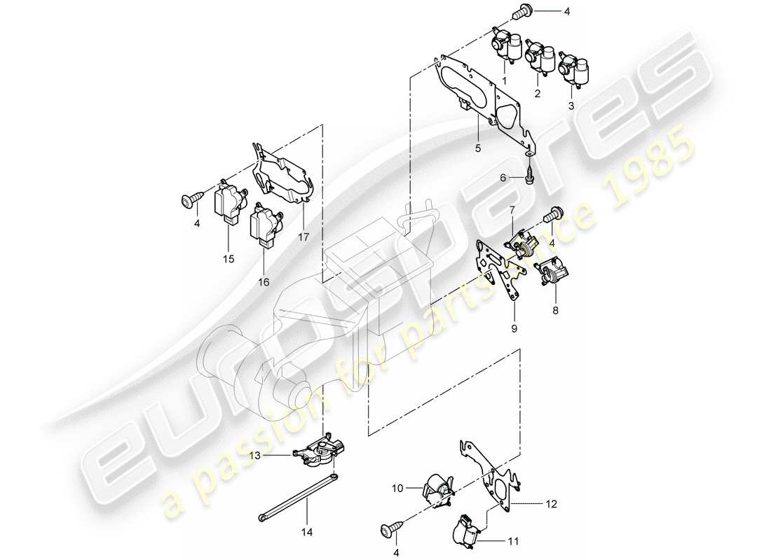 porsche 2007 (cayenne e1 9pa) motor zur verstellung teilediagramm