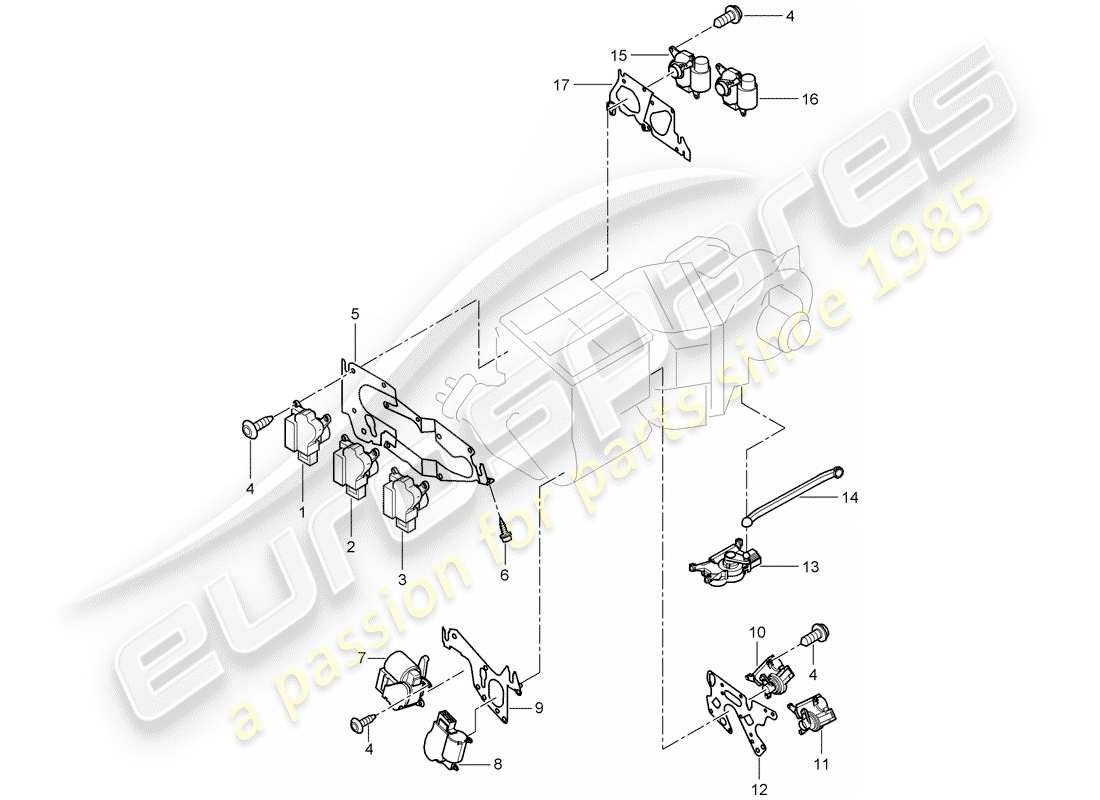 porsche 2007 (cayenne e1 9pa) motor zur verstellung teilediagramm
