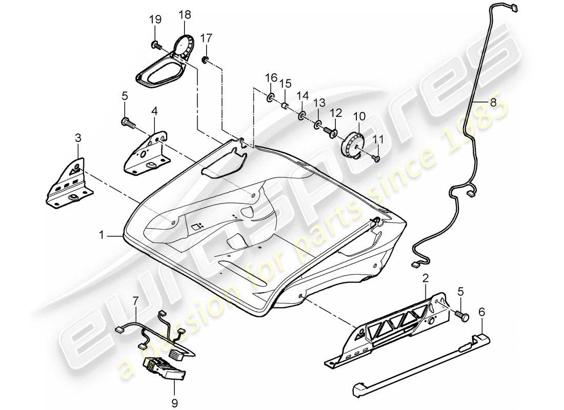 porsche 2008 (997-1 turbo / gt2) seat-ersatzteildiagramm
